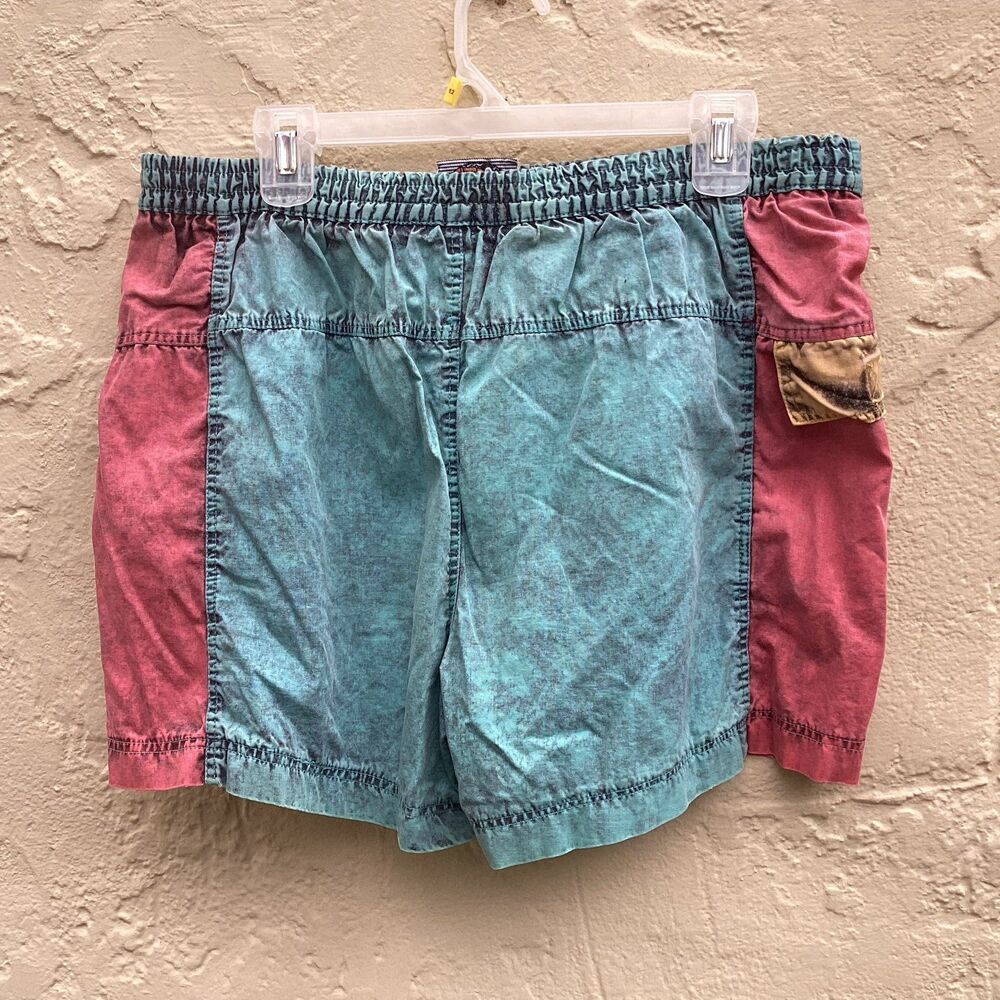 Vintage cotton men’s sz L shorts color blocked 90s - Picture 2 of 5